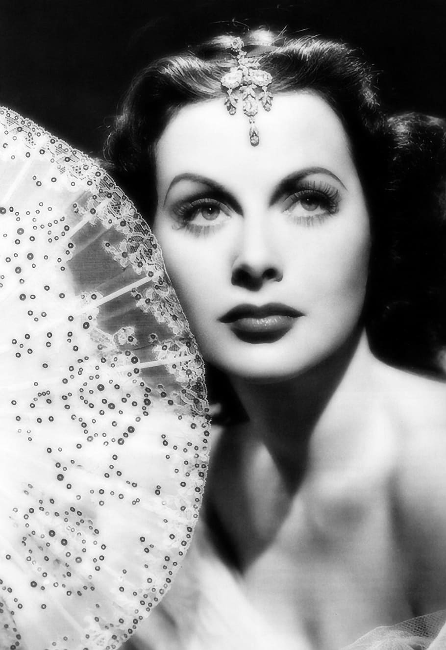 910x1326 HD wallpaper: woman holding a folded fan, hedy lamarr, actress