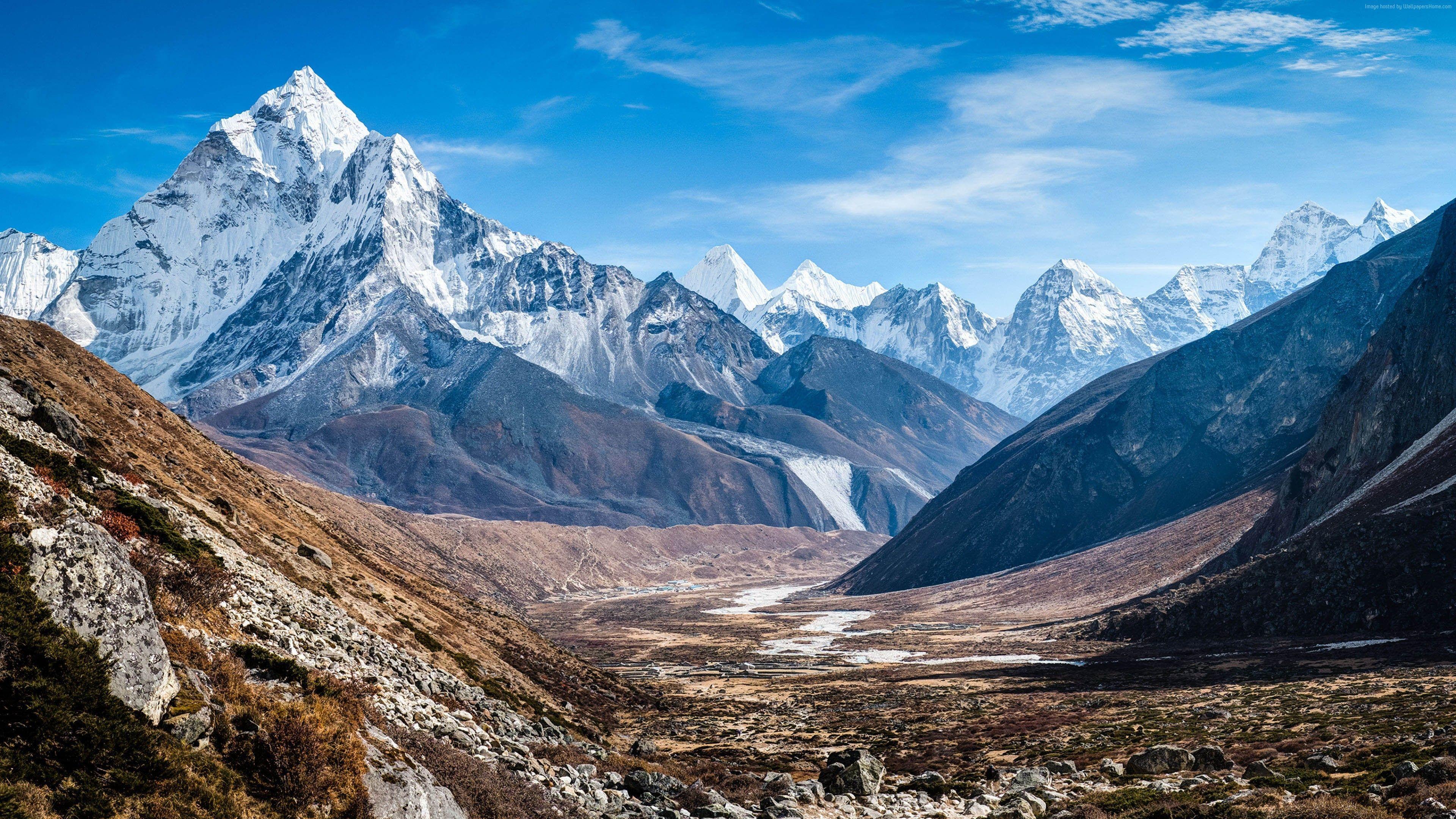 3840x2160 Wallpaper Ama Dablam, Nepal, mountains, 4k, Nature Wallpaper
