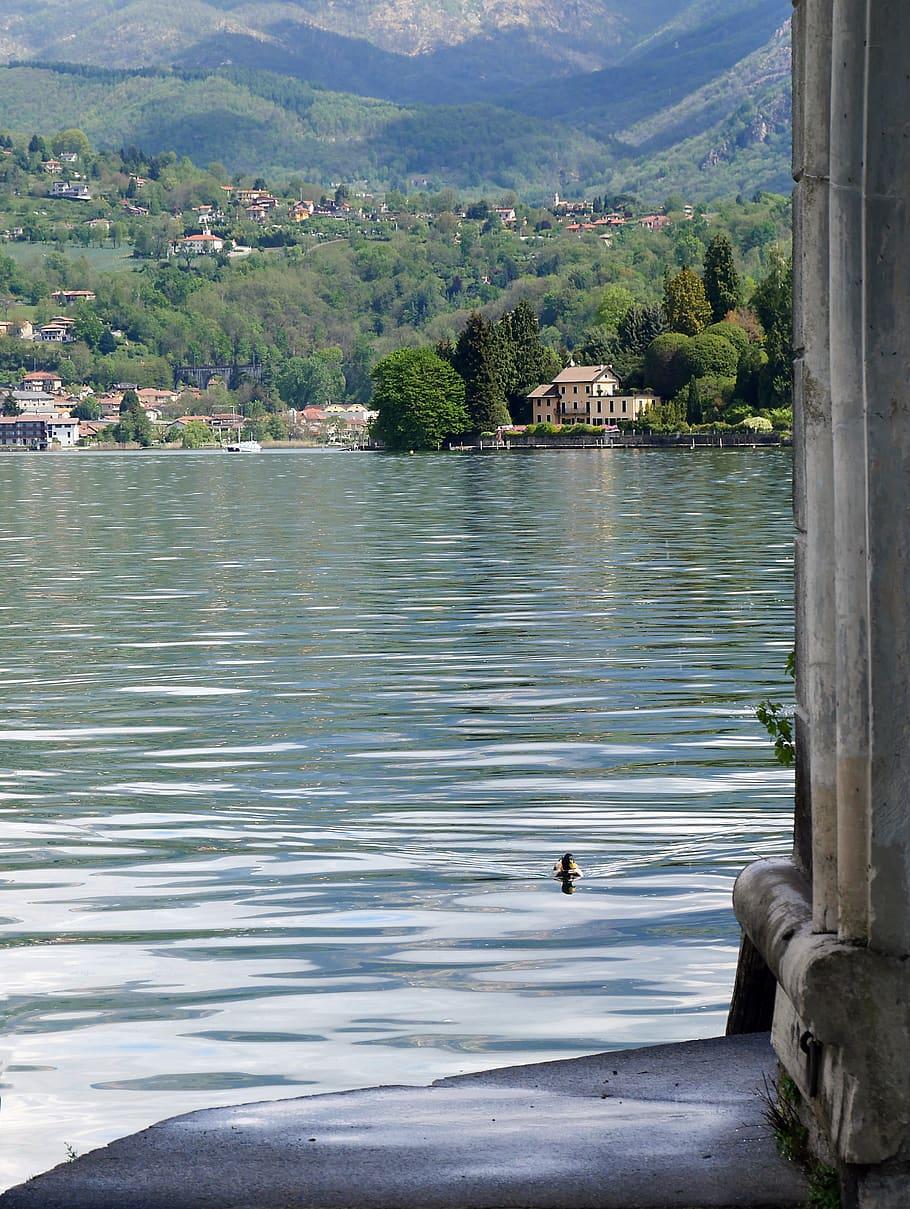 910x1209 HD wallpaper: lake, orta, italy, romanticism, houses, island