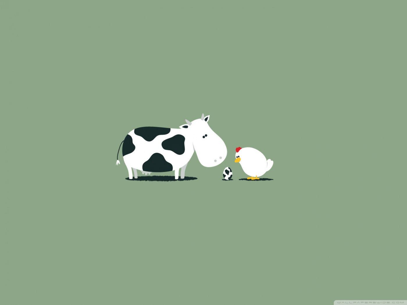 1400x1050 Funny Cow Egg Ultra HD Desktop Background Wallpaper for 4K UHD TV