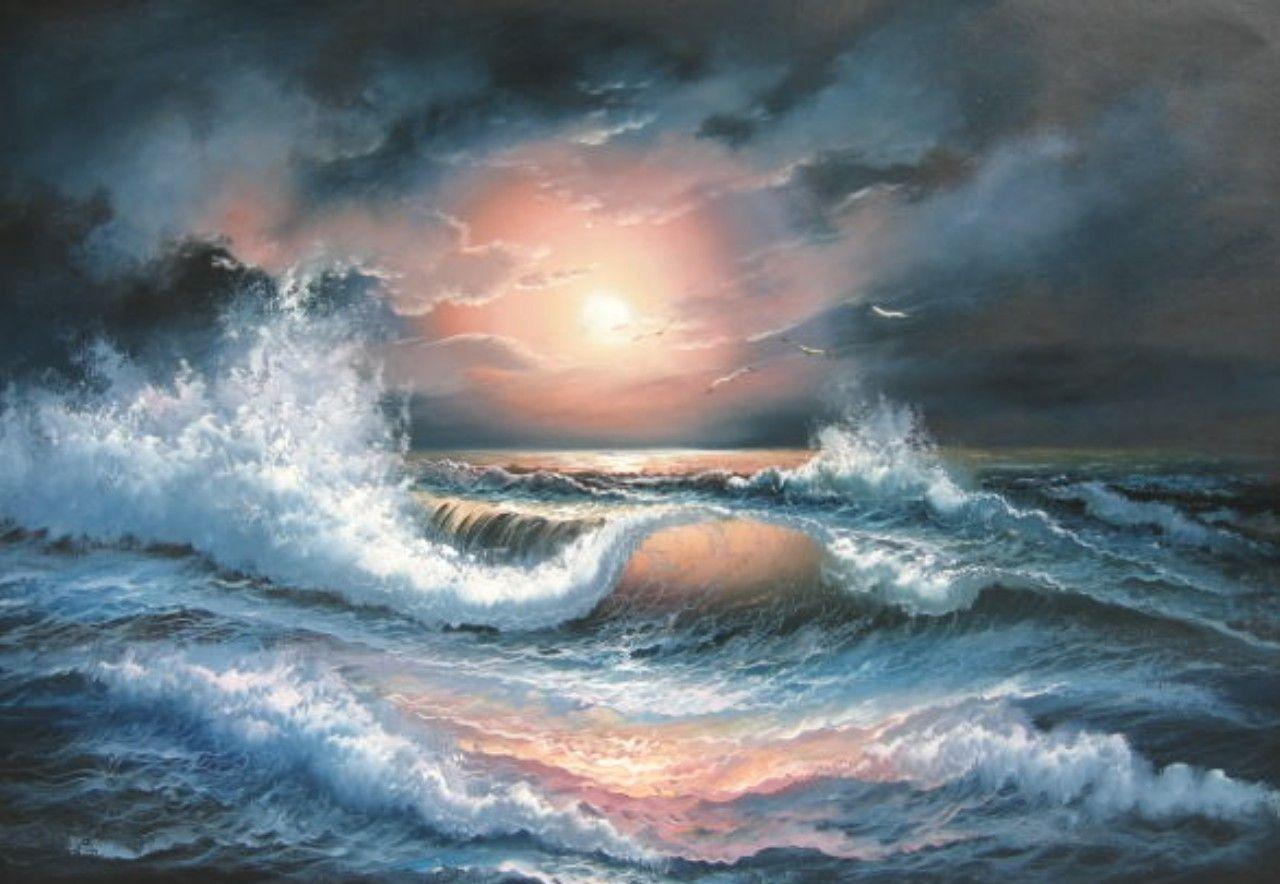 Night Beach Ocean Waves