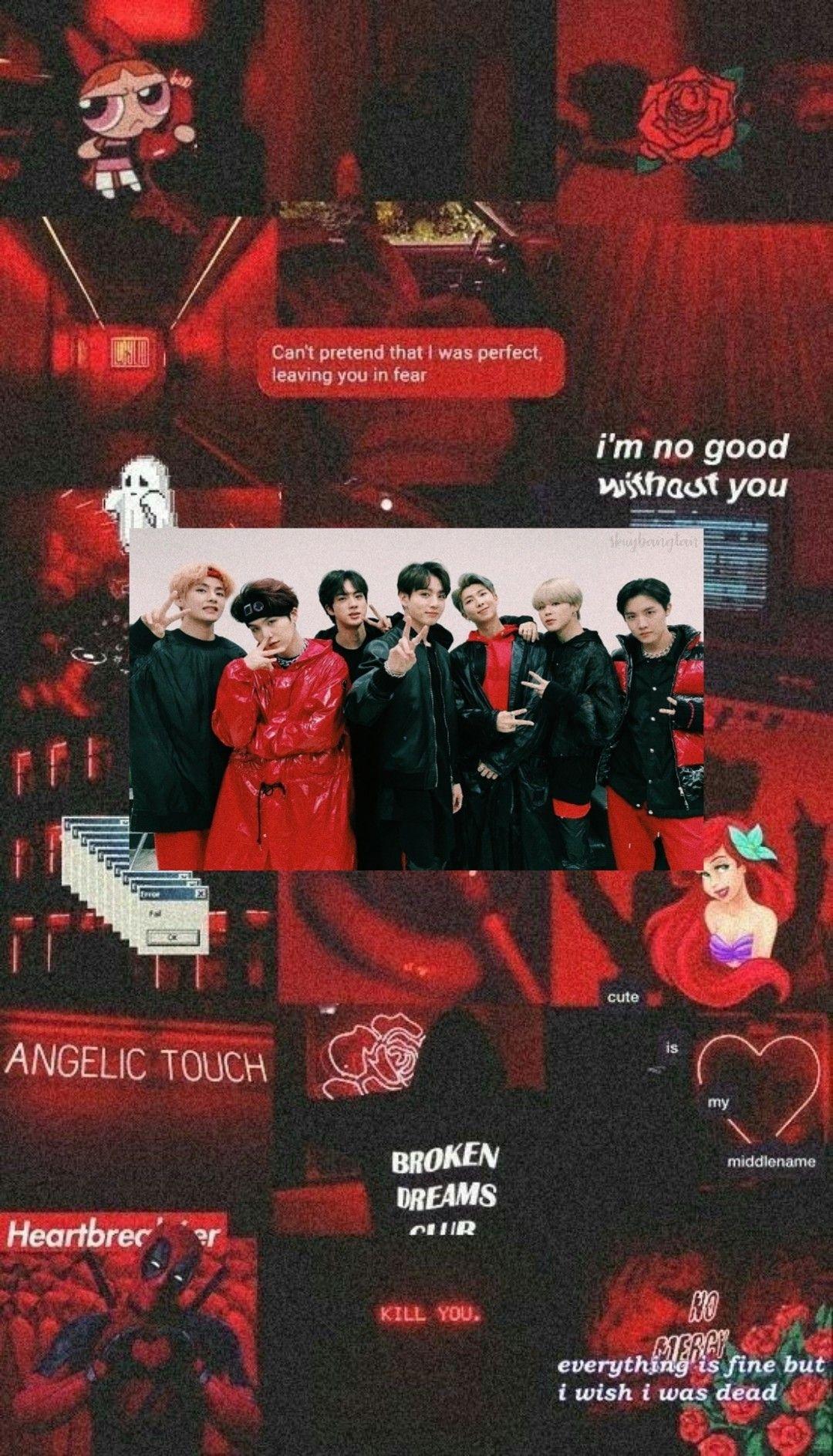 Red Aesthetic BTS Wallpapers  Top Free Red Aesthetic BTS Backgrounds   WallpaperAccess