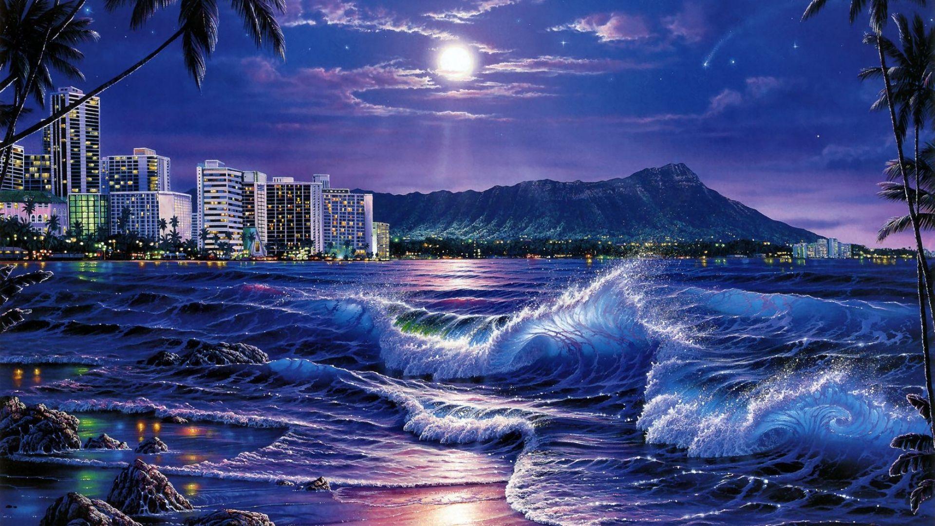 ocean waves at night ocean waves at night