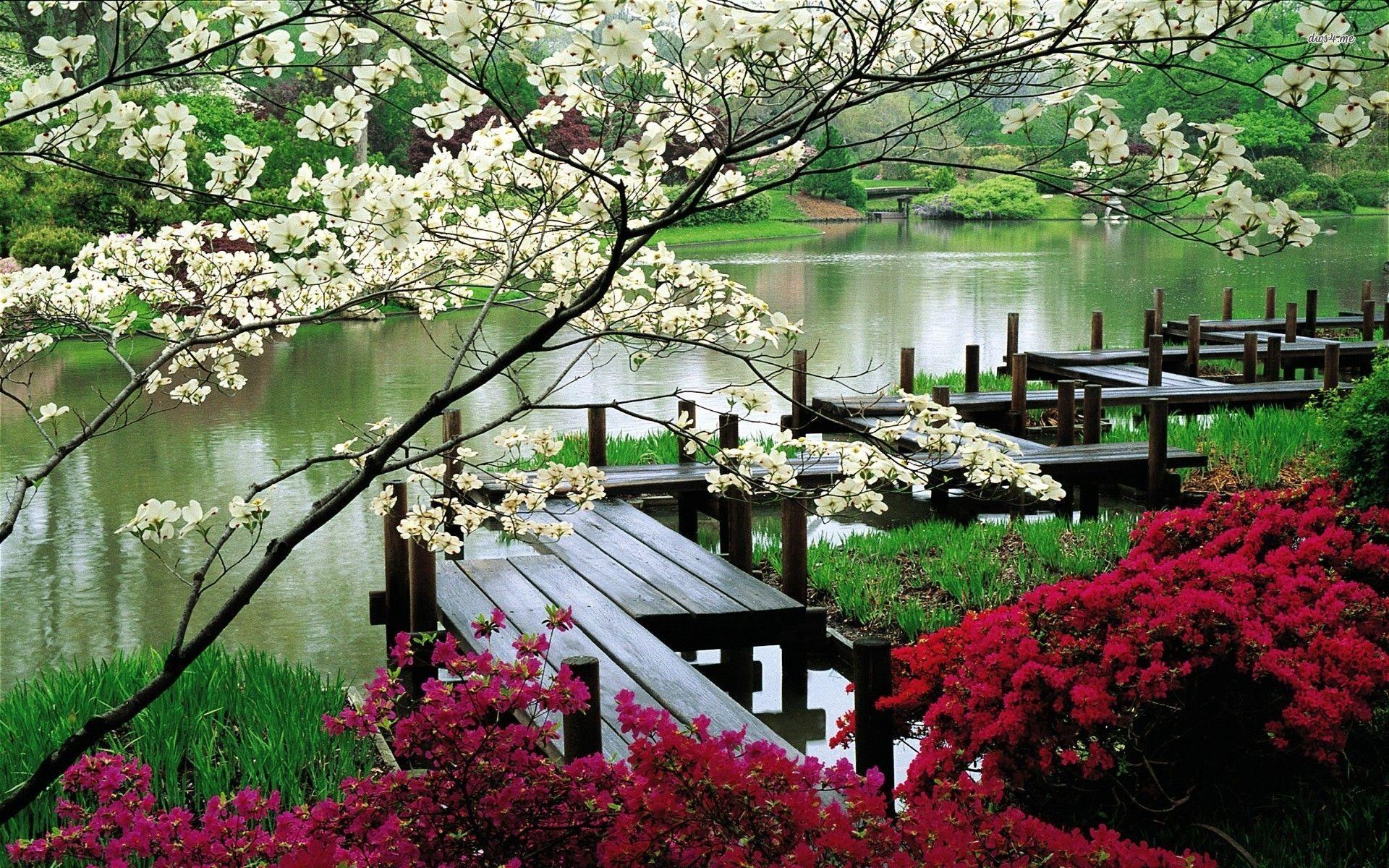 Japanese Flower Garden Wallpaper