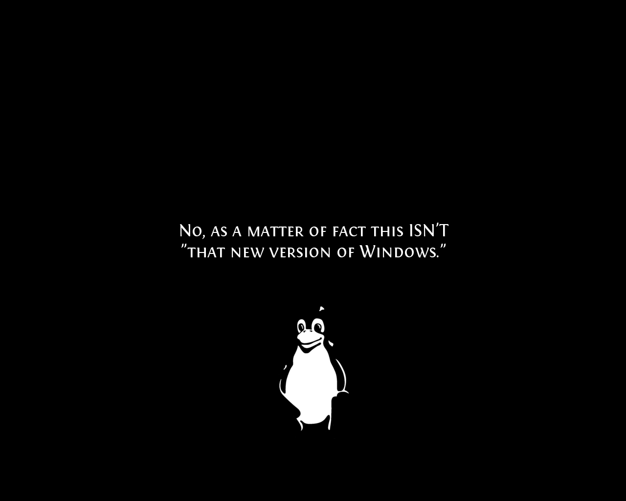 1280x1024 Black Tux Wallpaper