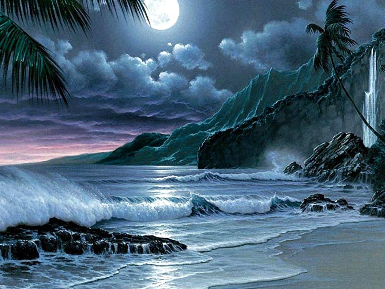 Ocean Waves At Night Wallpapers Top Free Ocean Waves At Night