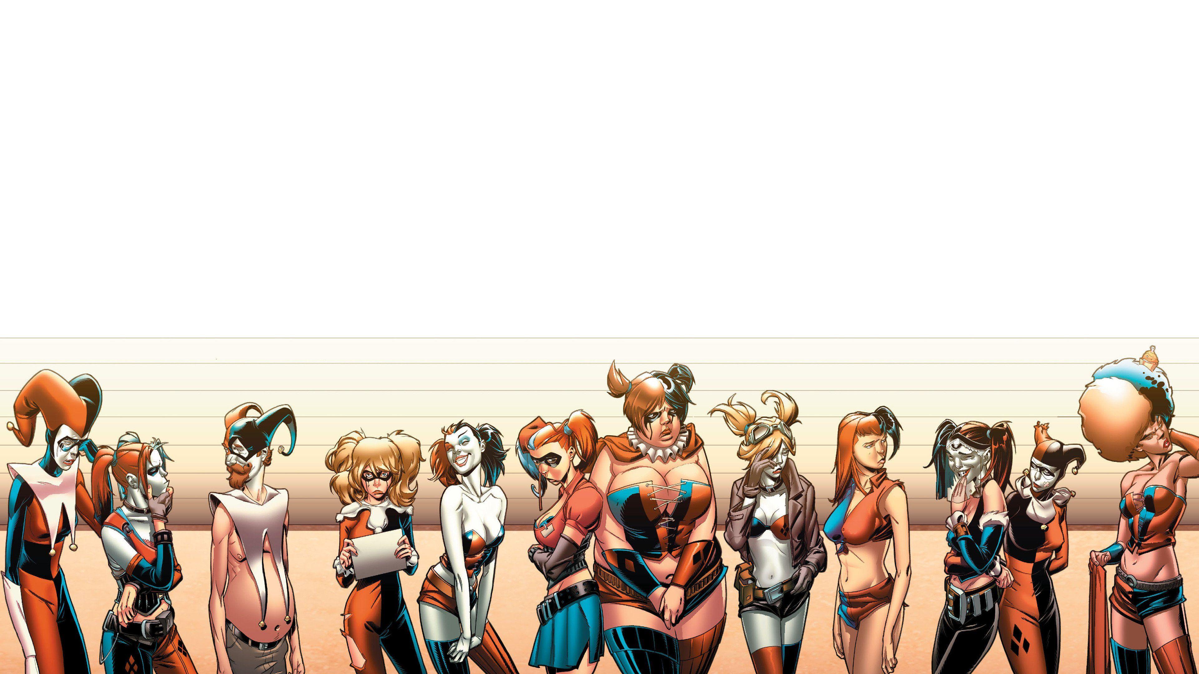 3840x2160 Harley Quinn Dual Monitor Wallpaper