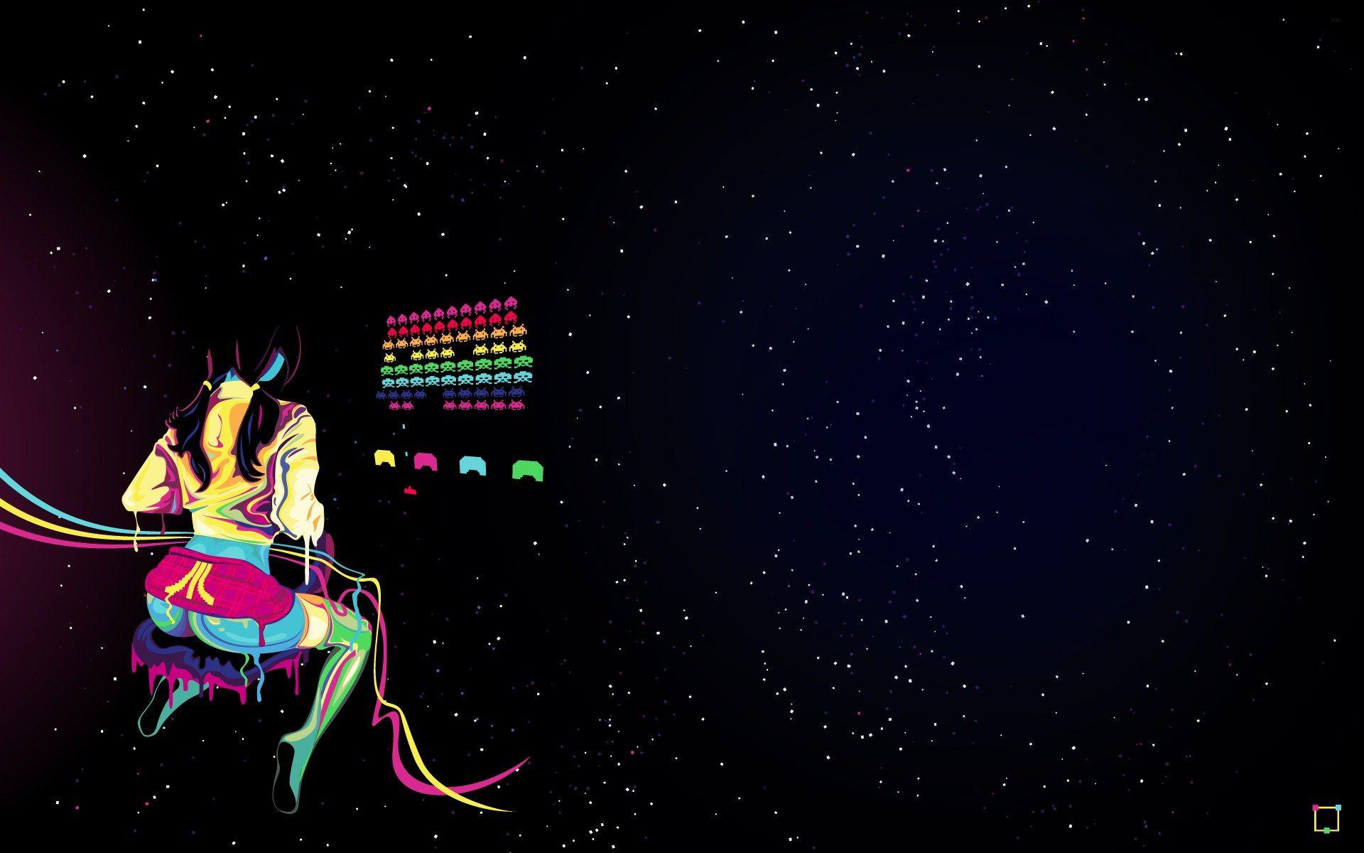 1920x1200 Oldschool gamer girl • meh.ro
