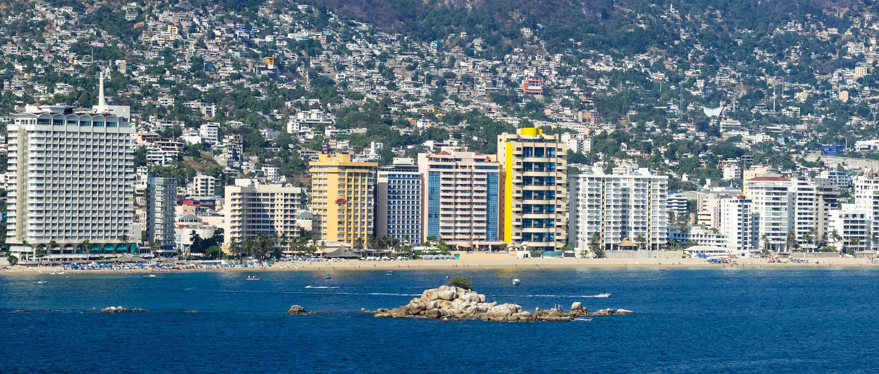 3005x1280 image Mexico Acapulco Coast Cities Houses 3005x1280