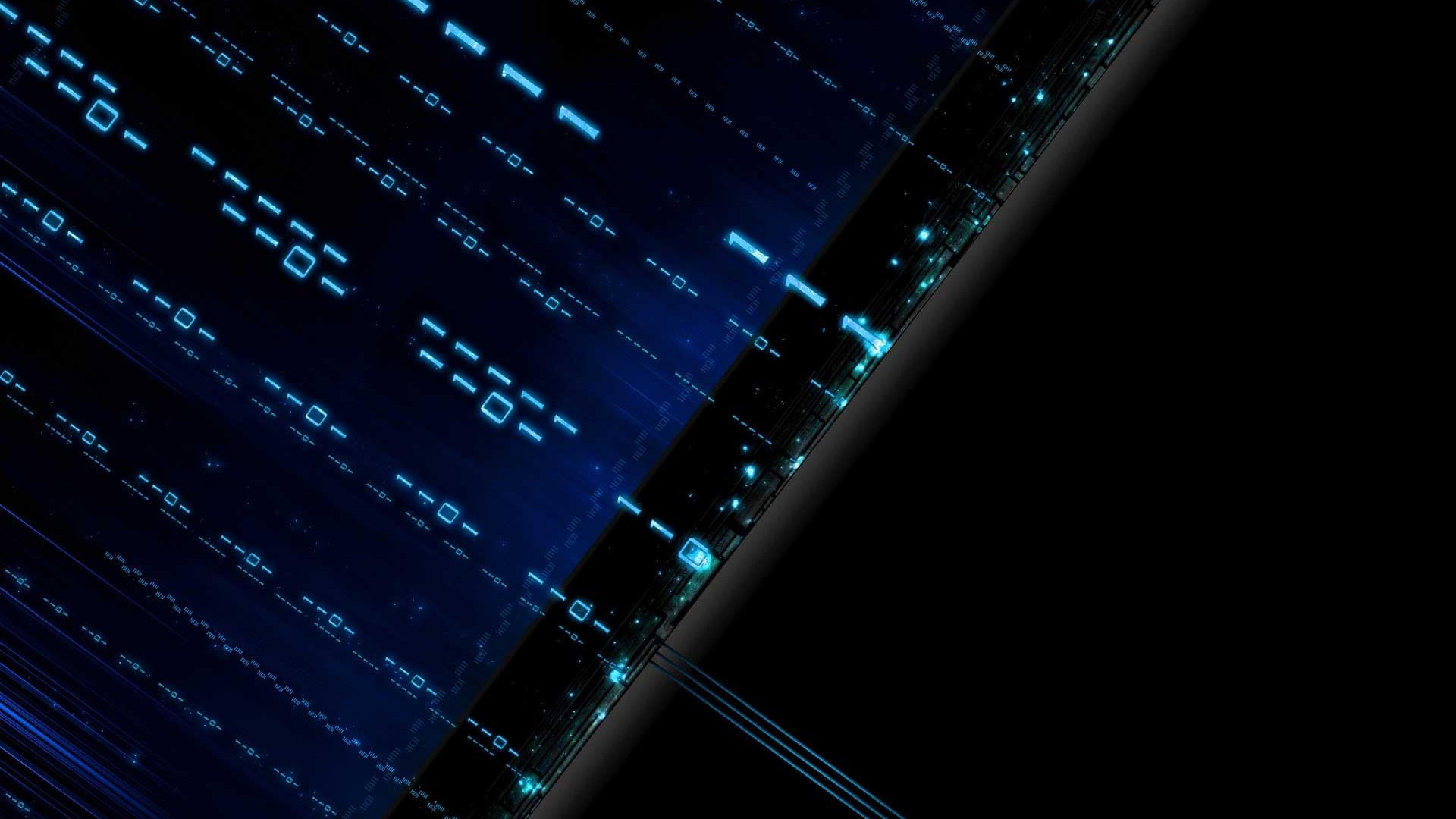 3840x2160 Blue Matrix Wallpaper