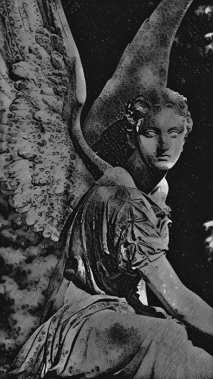 Hình nền bức tượng Thiên thần Grunge 720x1280