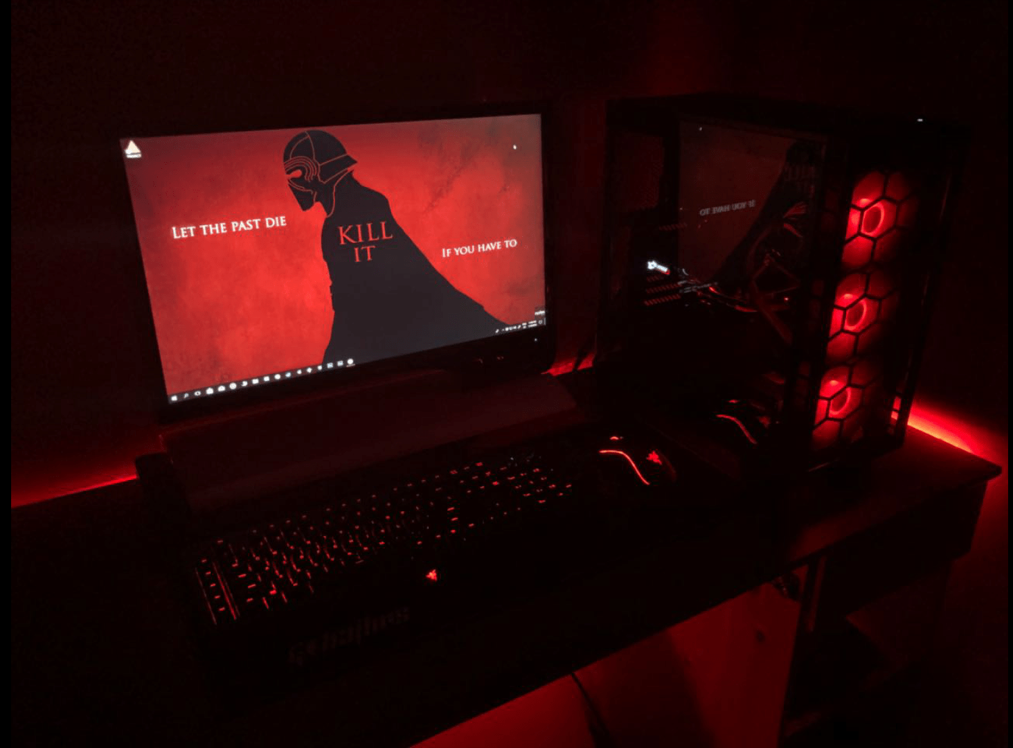 1463x1080 I created a Kylo Ren wallpaper for my PC setup. Embraced the Dark
