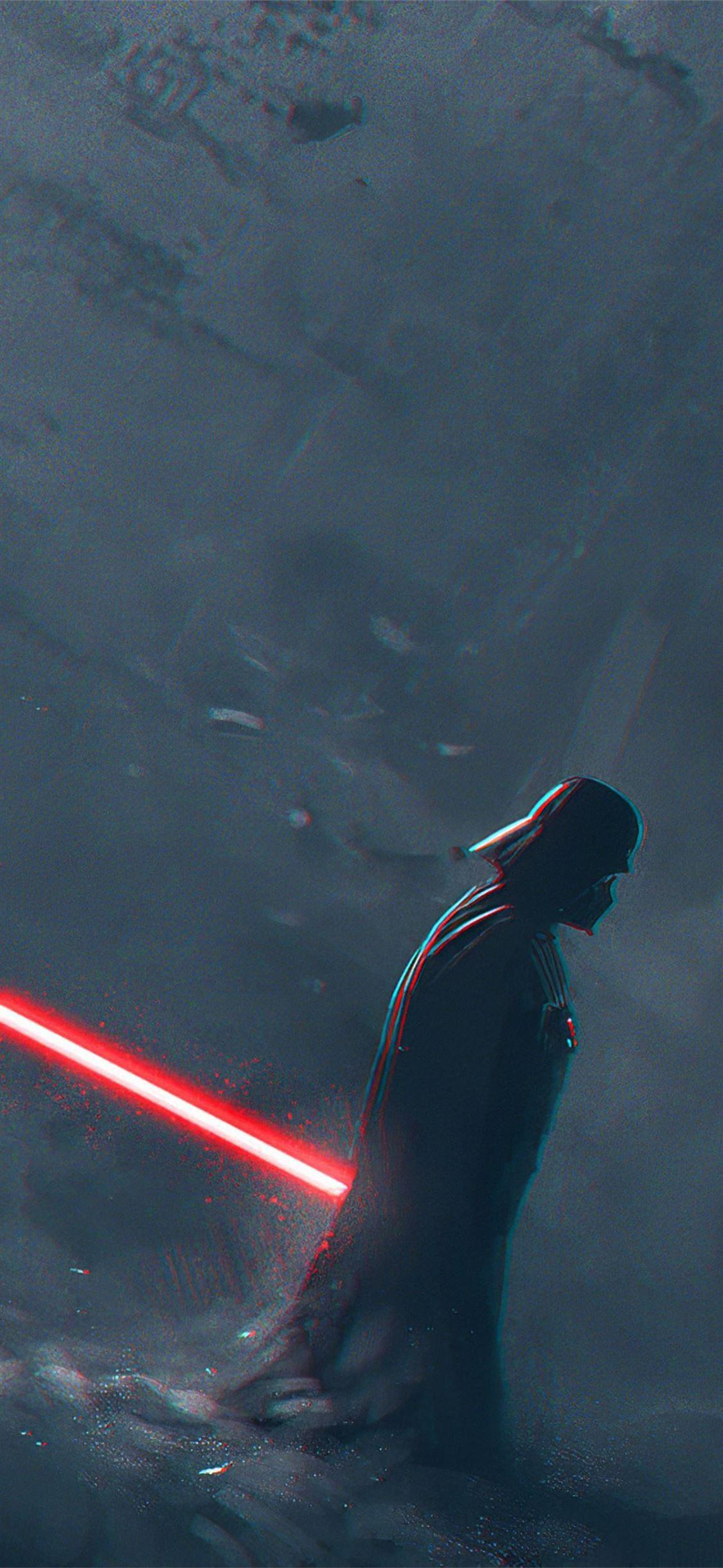 1125x2436 darth vader in dark light iPhone 11 Wallpaper Free Download