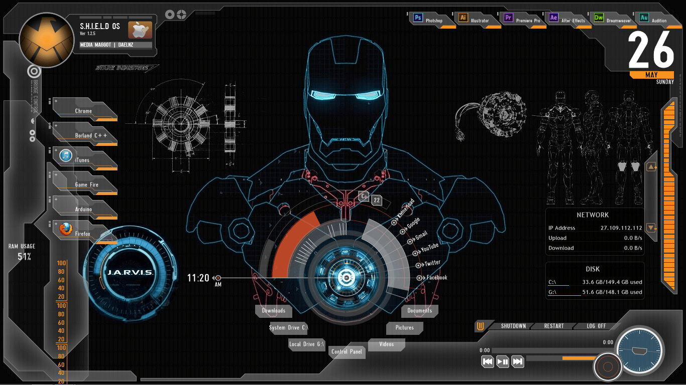 1366x768 Download Iron Man Jarvis Wallpaper High Resolution Is Cool