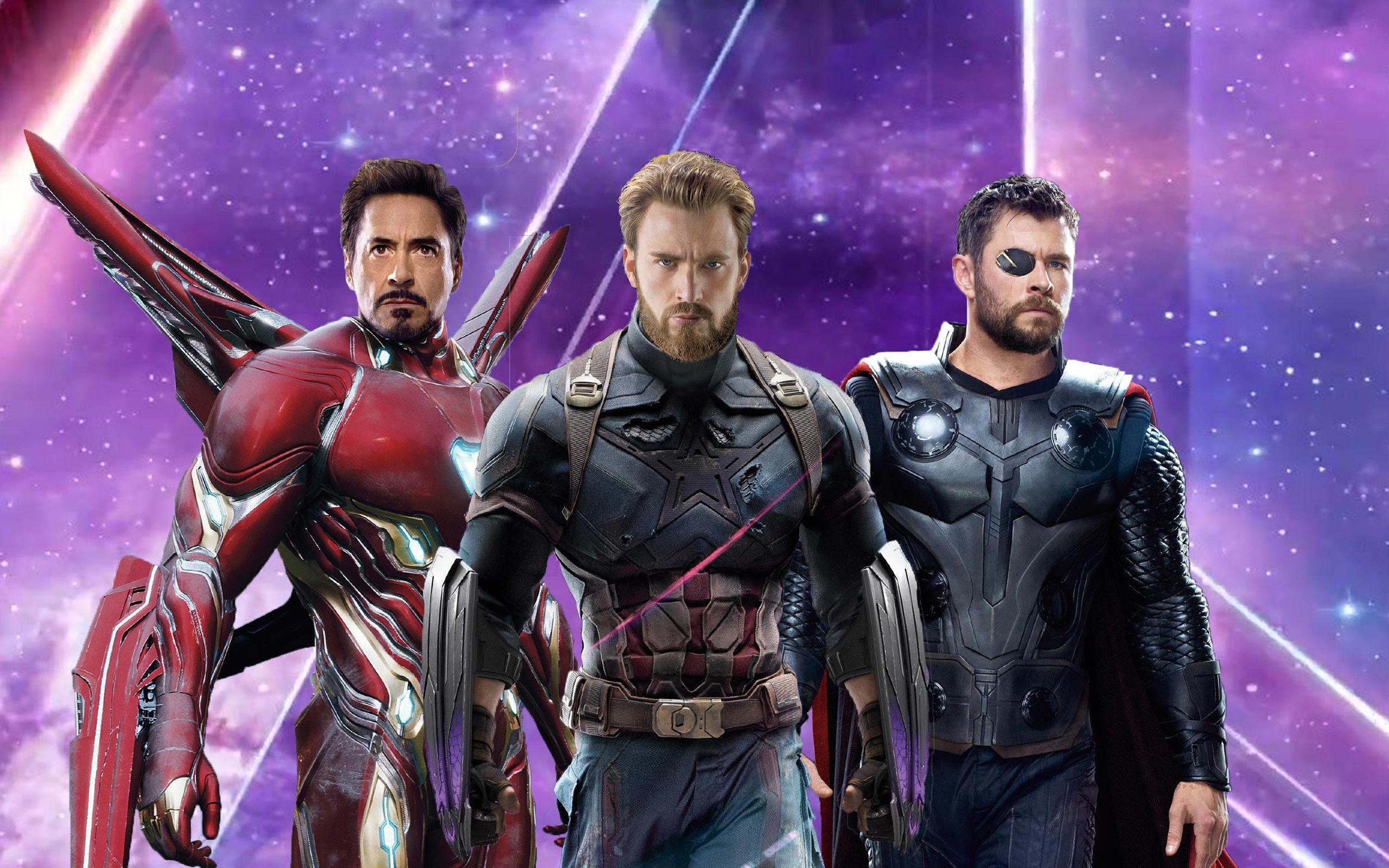 2560x1600 Iron Man Captain America Thor in Avengers Infinity War