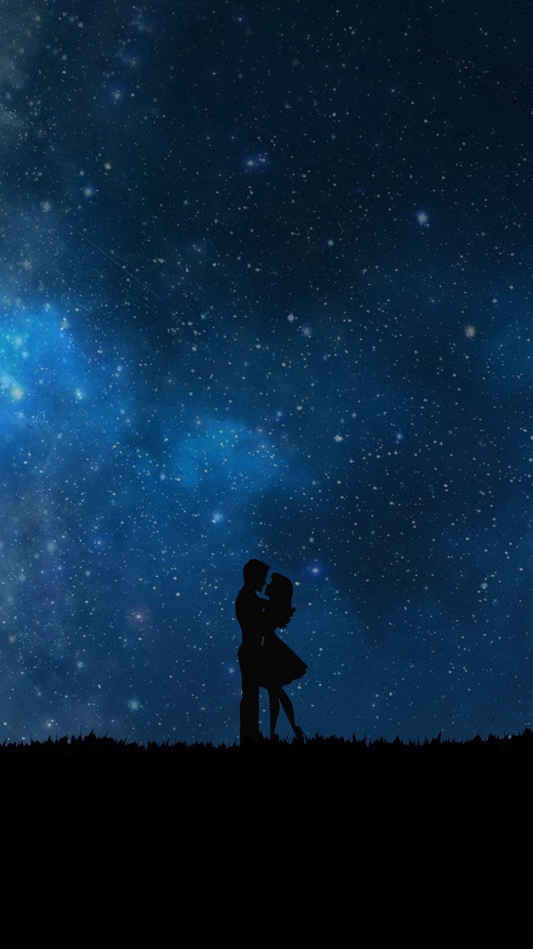 1080x1920 Bầu trời đầy sao cặp đôi tình yêu phản chiếu Hình nền iPhone 8 Tải xuống miễn phí