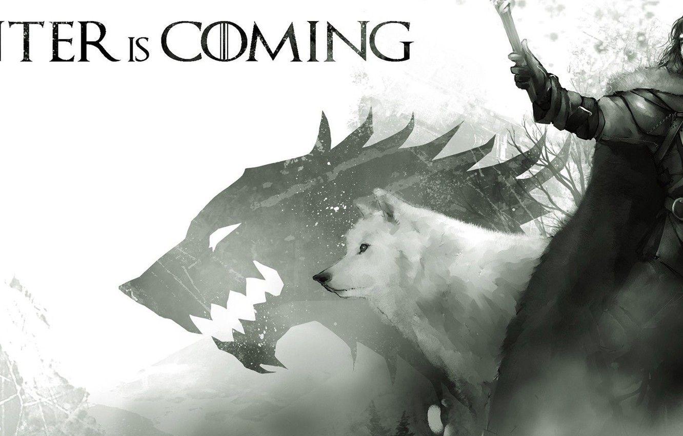 1332x850 Wallpaper sword, ghost, ken, north, wolf, A Song of Ice and Fire