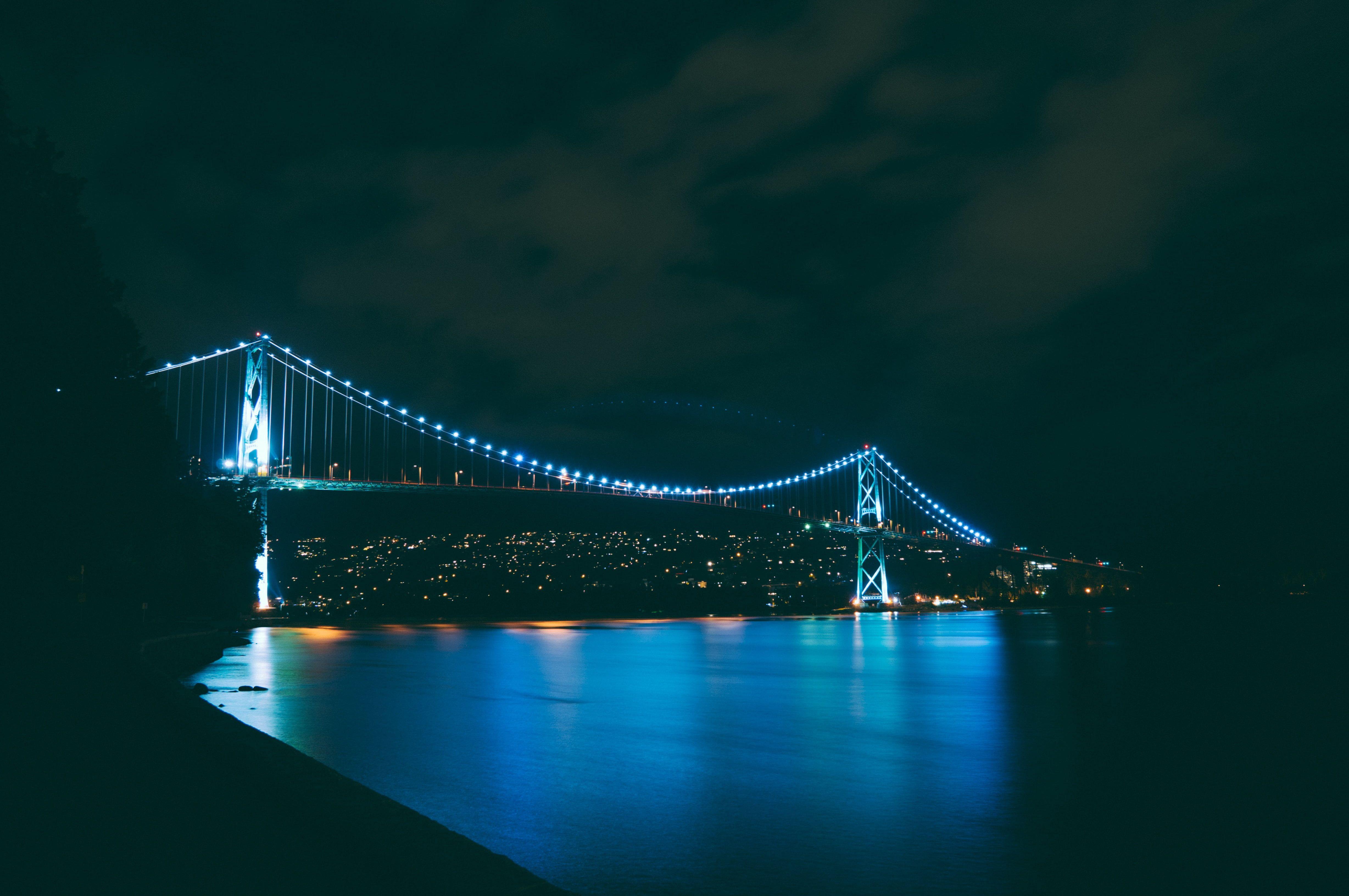 4912x3264 Golden Gate Bridge, Bridge, Night city, River HD wallpaper