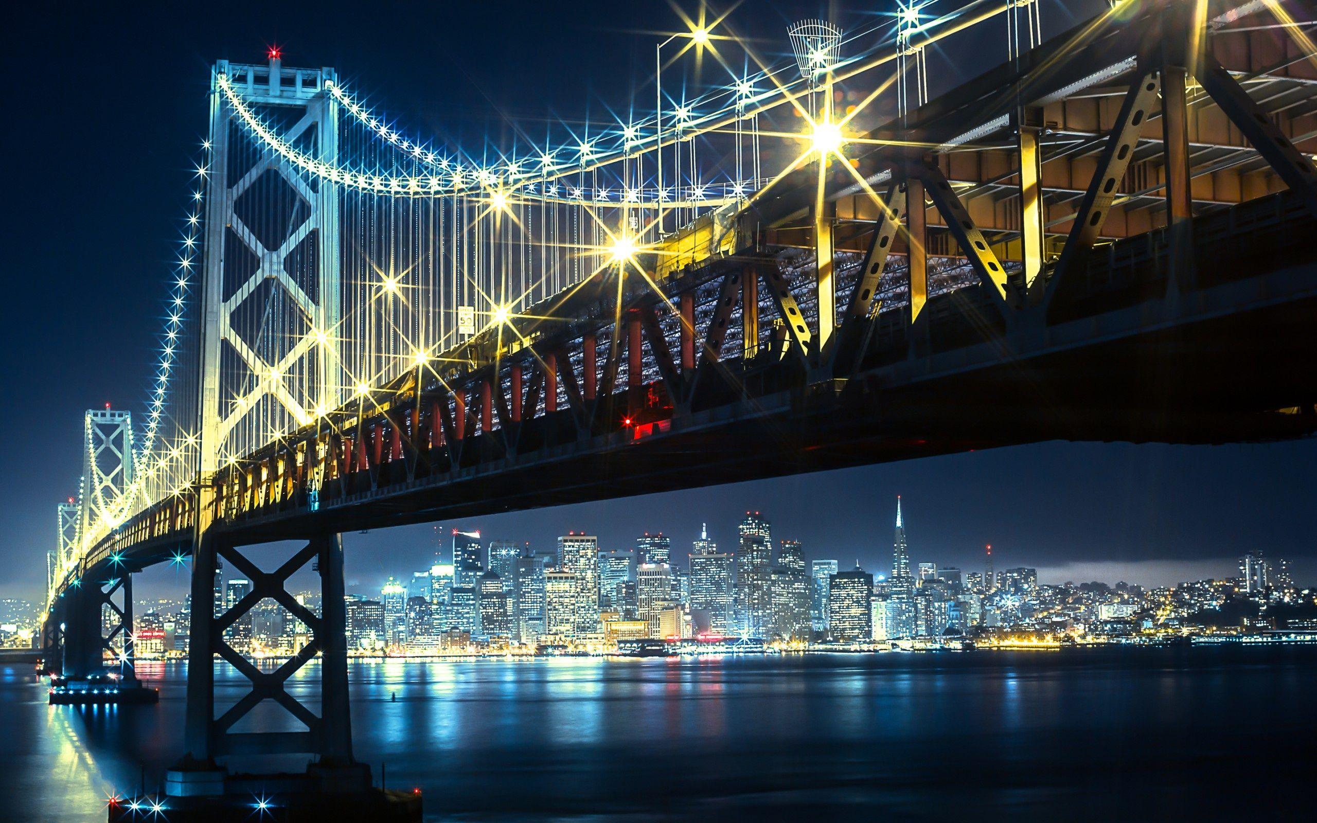 2560x1600 Wallpaper golden gate bridge, san francisco, usa, bridge, night
