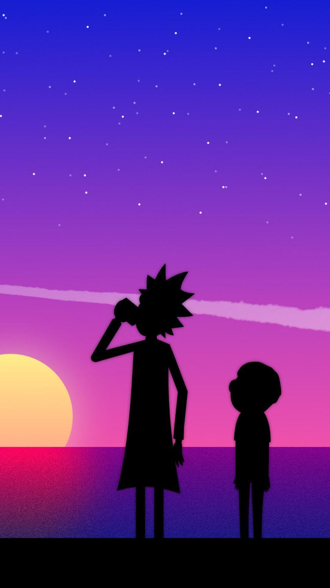 1080x1920 Rick And Morty Vaporwave Art iPhone 6s, 6 Plus, Pixel