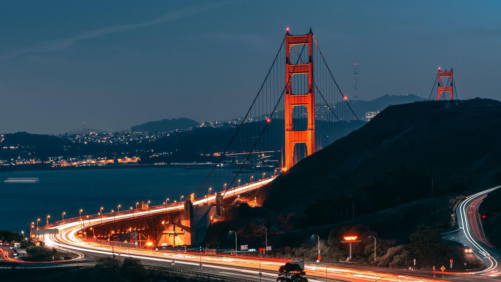 1920x1080 Download 1920x1080 wallpaper night, bridge, golden gate bridge