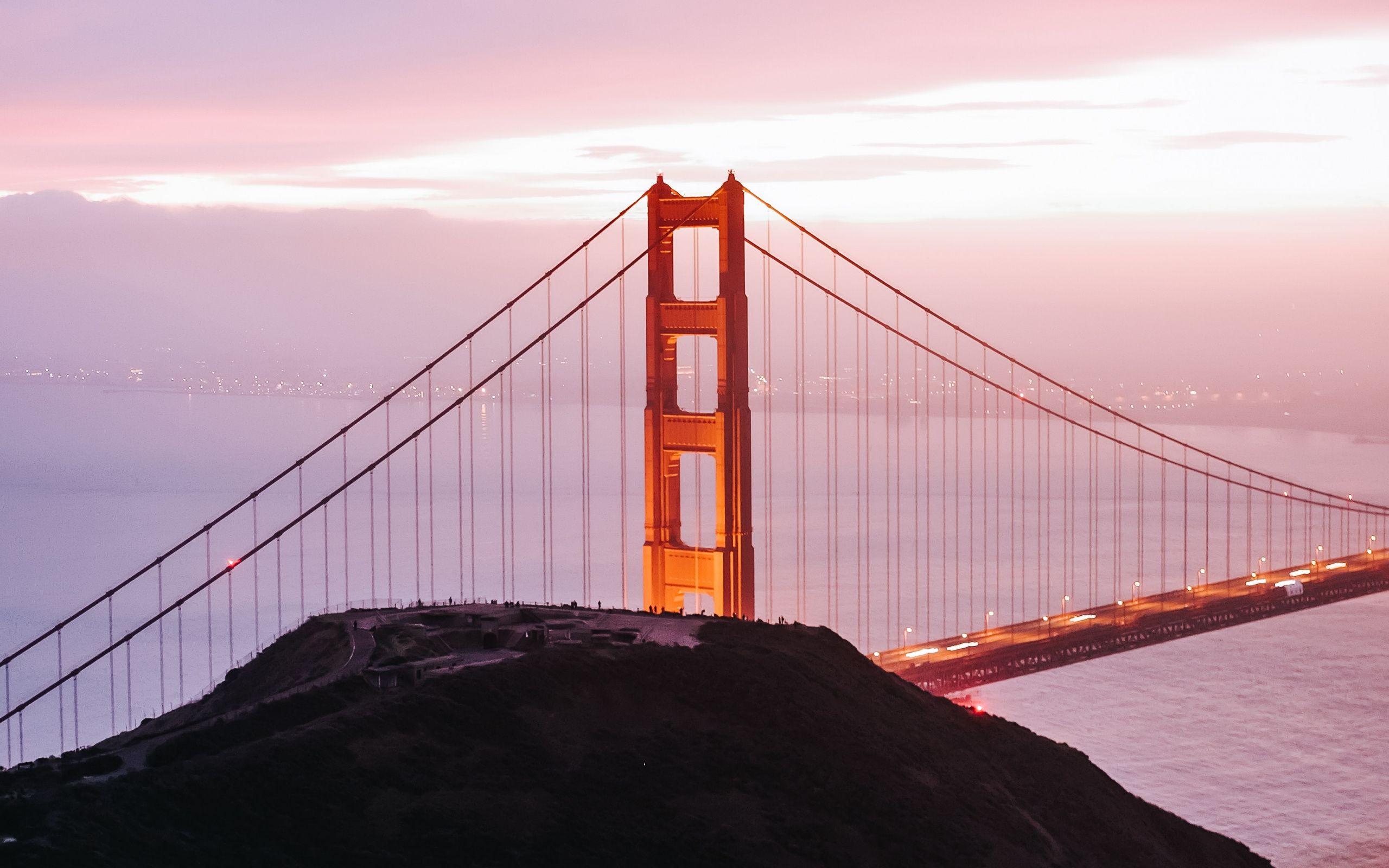 2560x1600 Download Golden Gate Bridge, sunset wallpaper, 2560x Dual