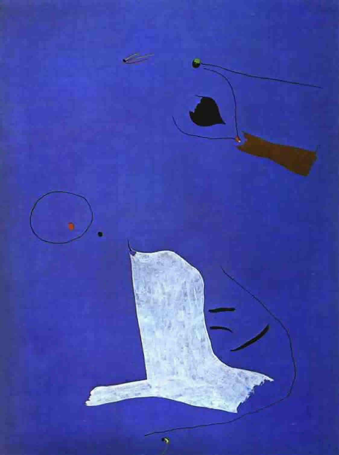 1124x1508 Blue Painting Miro Wallpaper Image