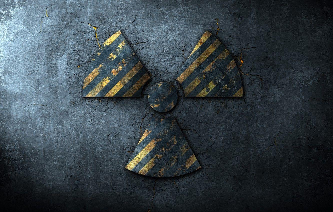 1332x850 Wallpaper sign, asphalt, radiation, Radioactive sign, cracked