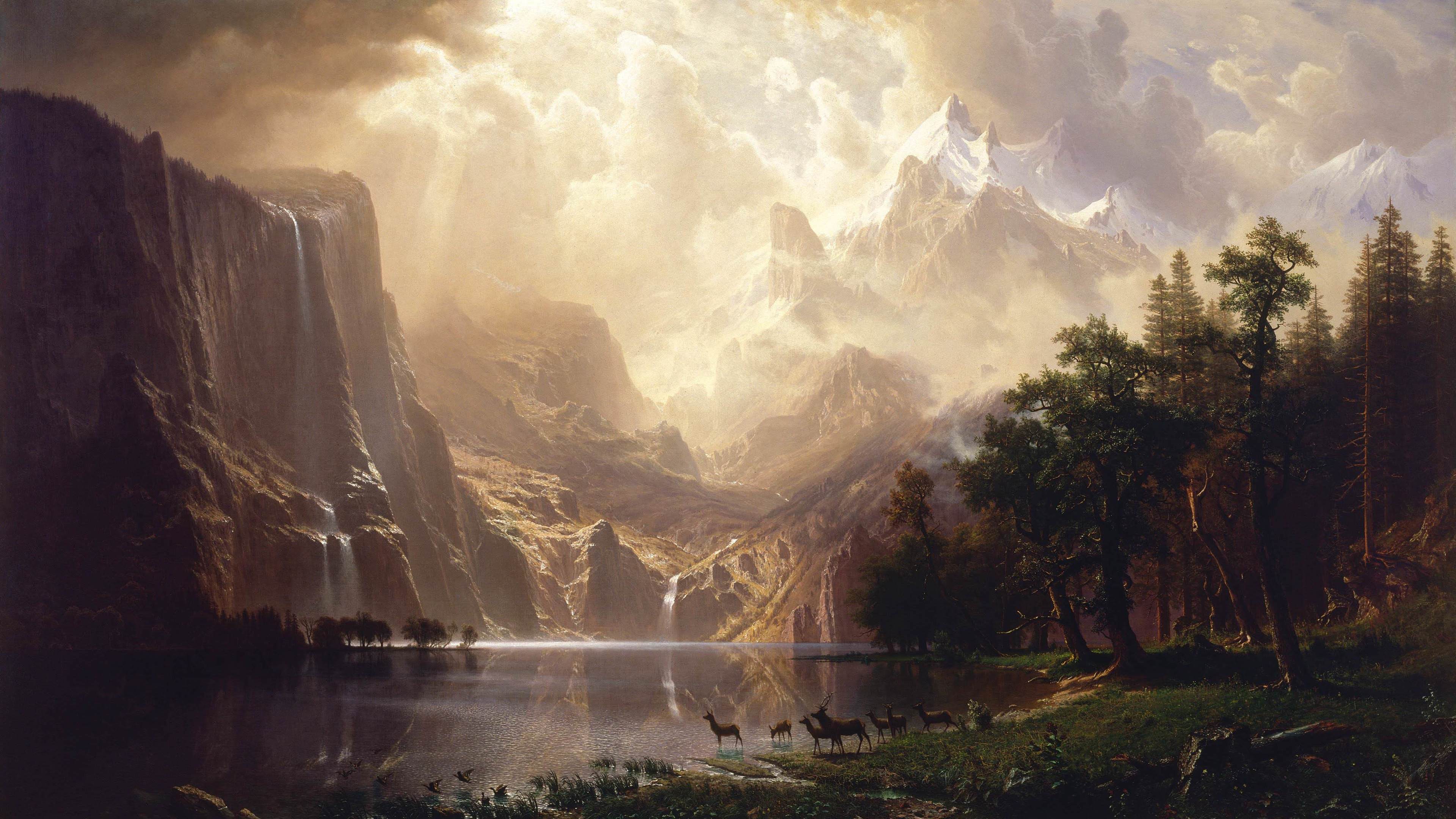 3840x2160 Wallpaper 4k Among The Sierra Nevada Mountains California 4k 4k Wallpaper, Artist Wallpaper, Hd Wallpaper, Nature Wallpaper, Painting Wallpaper