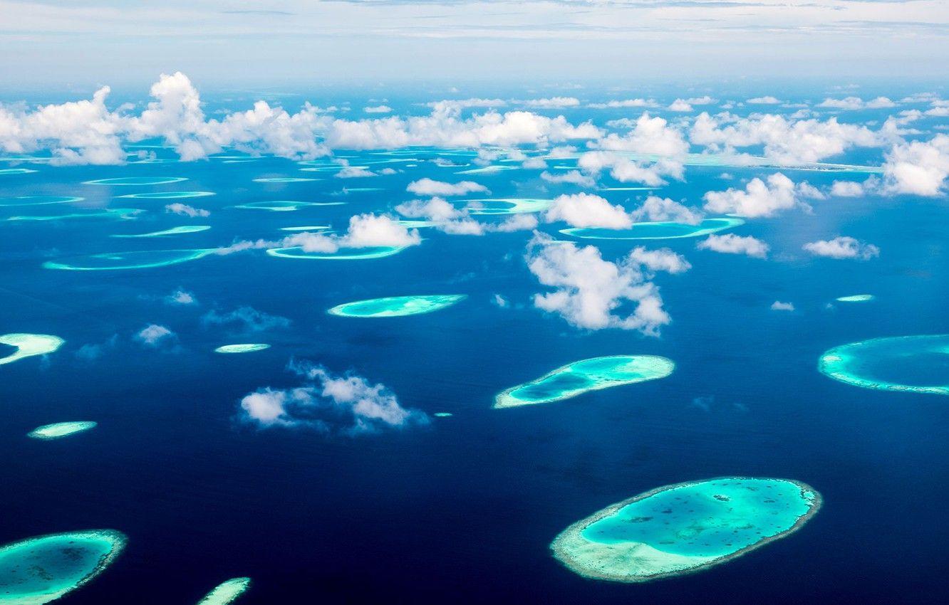 1332x850 Wallpaper The Maldives, the ocean, Islands, archipelago, below