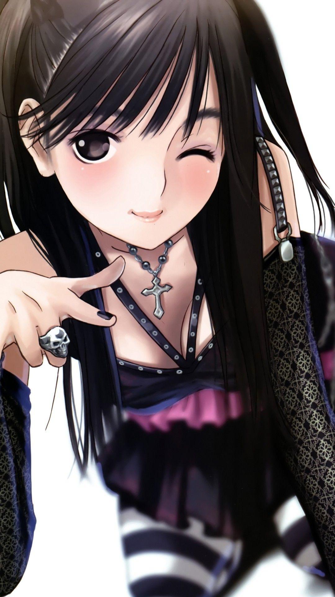 Pretty anime girl hand gesture posing Anime HD phone wallpaper  Peakpx