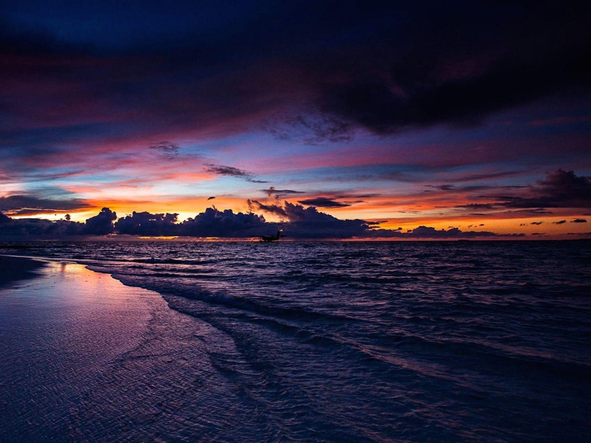 2048x1536 Maldives Sunset Wallpaper. Free HD Sunset Background