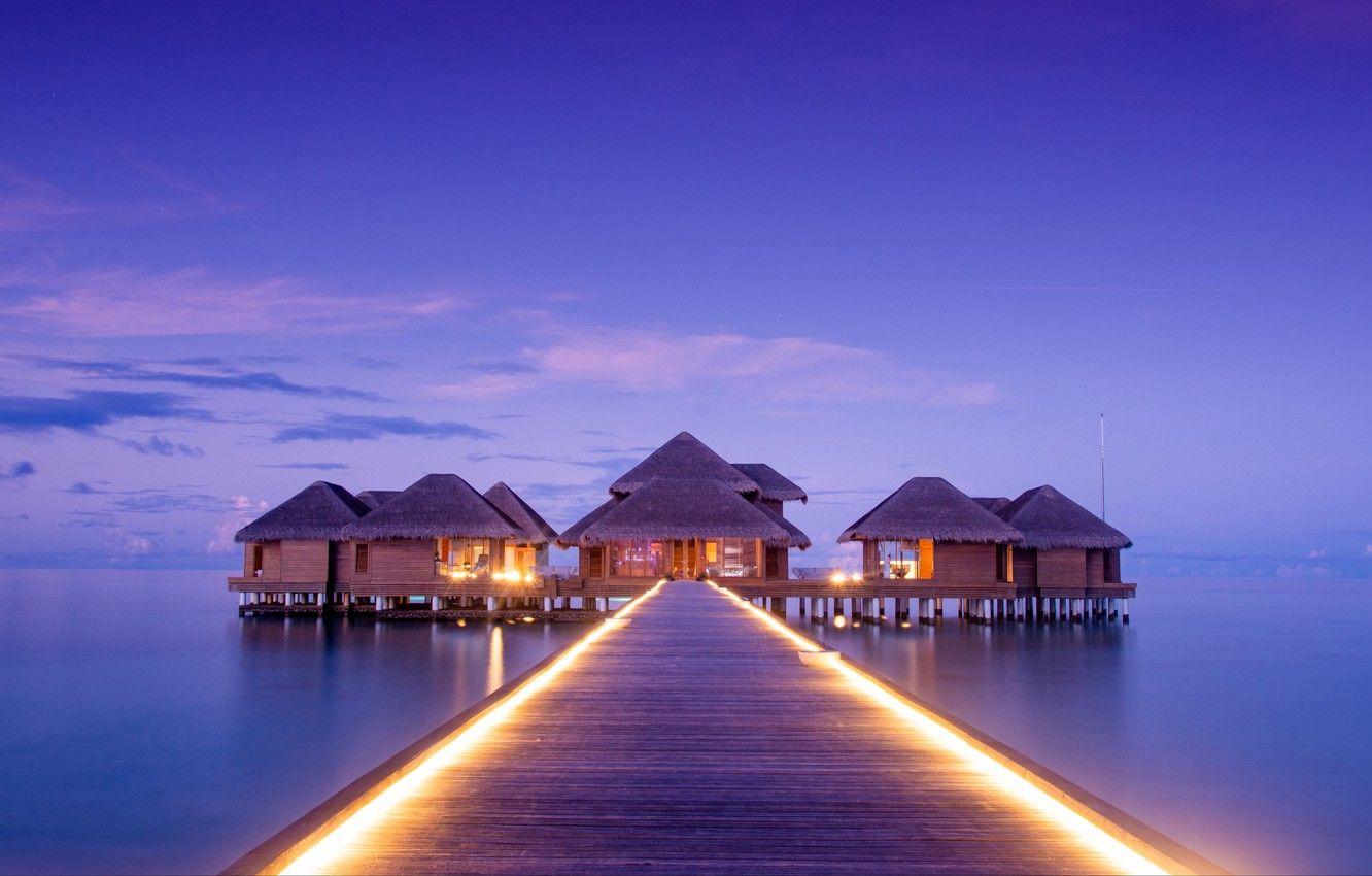 1332x850 Sunset Maldives Wallpaper 4k