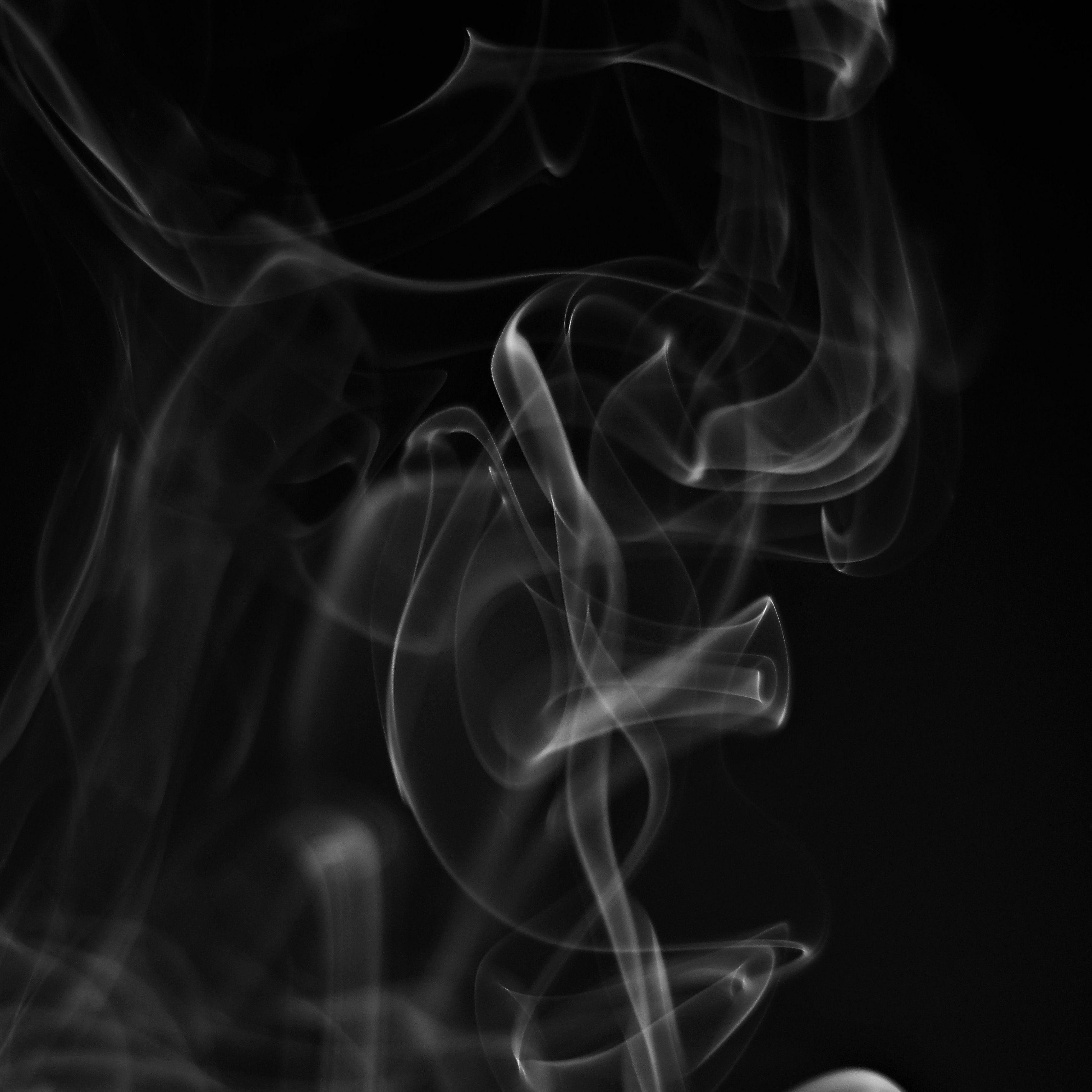 3415x3415 Download wallpaper 3415x3415 smoke, white, wriggling, black
