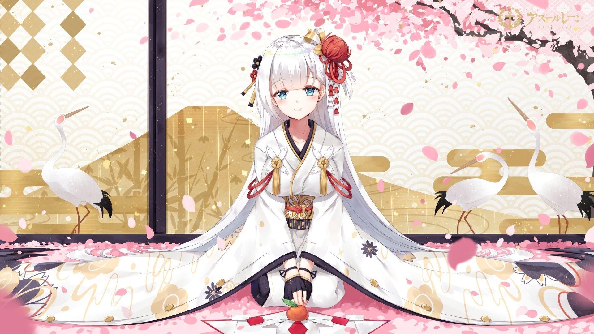 1920x1080 Desktop wallpaper kimono, anime girl, japanese, traditional dress, HD image, picture, background, fa7557