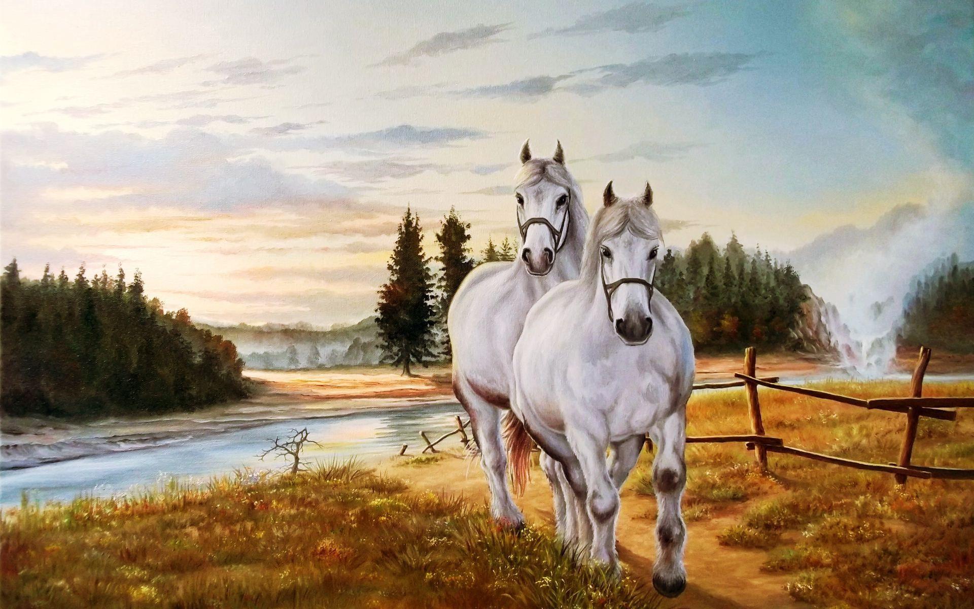 1920x1200 Horse Painting Wallpaper, Picture, Image