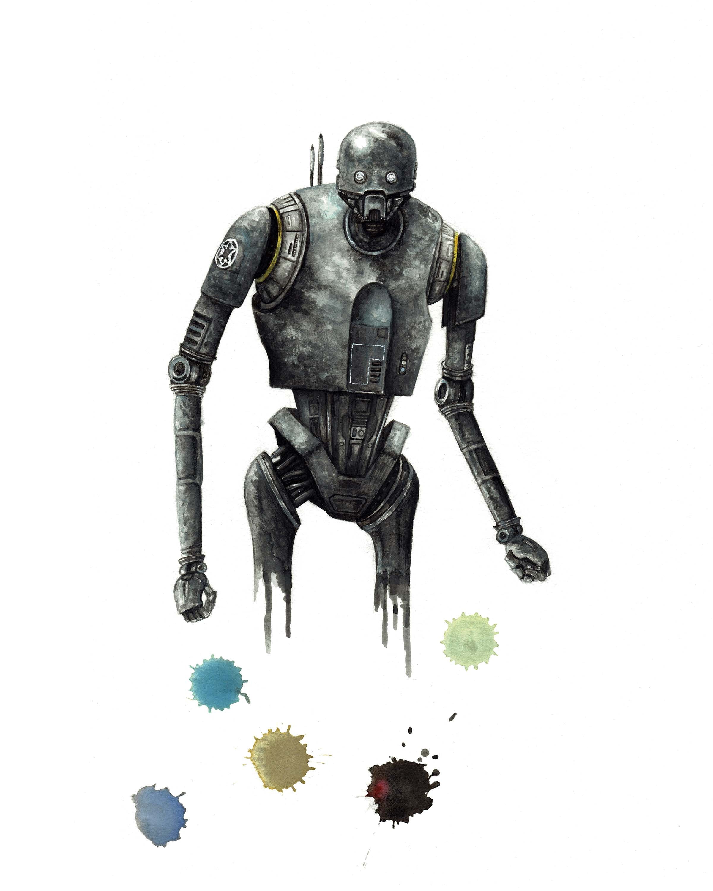 2400x3000 K 2SO Watercolor Art Print 8x10. Star Wars, Rogue One