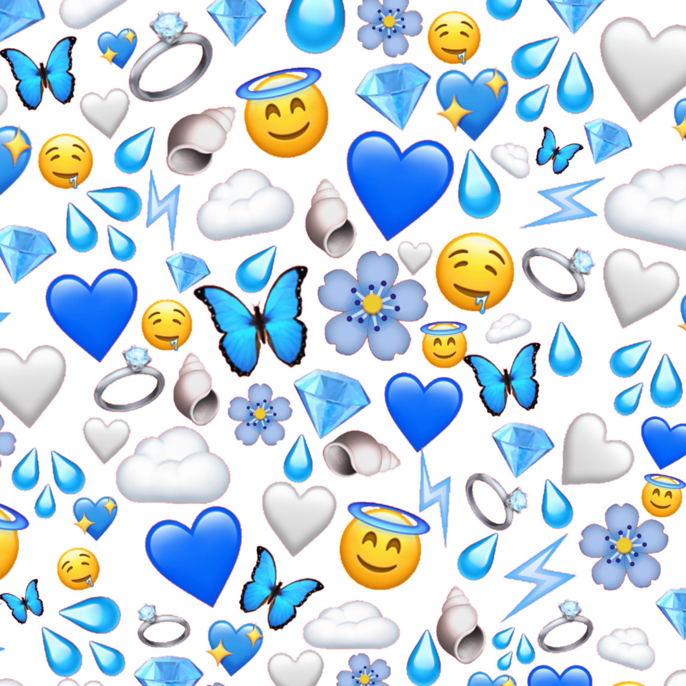 2289x2289 màu xanh lam # giấy dán tường # màu xanh lam # đám mây # đám mây #emojis - Biểu tượng cảm xúc màu xanh lam