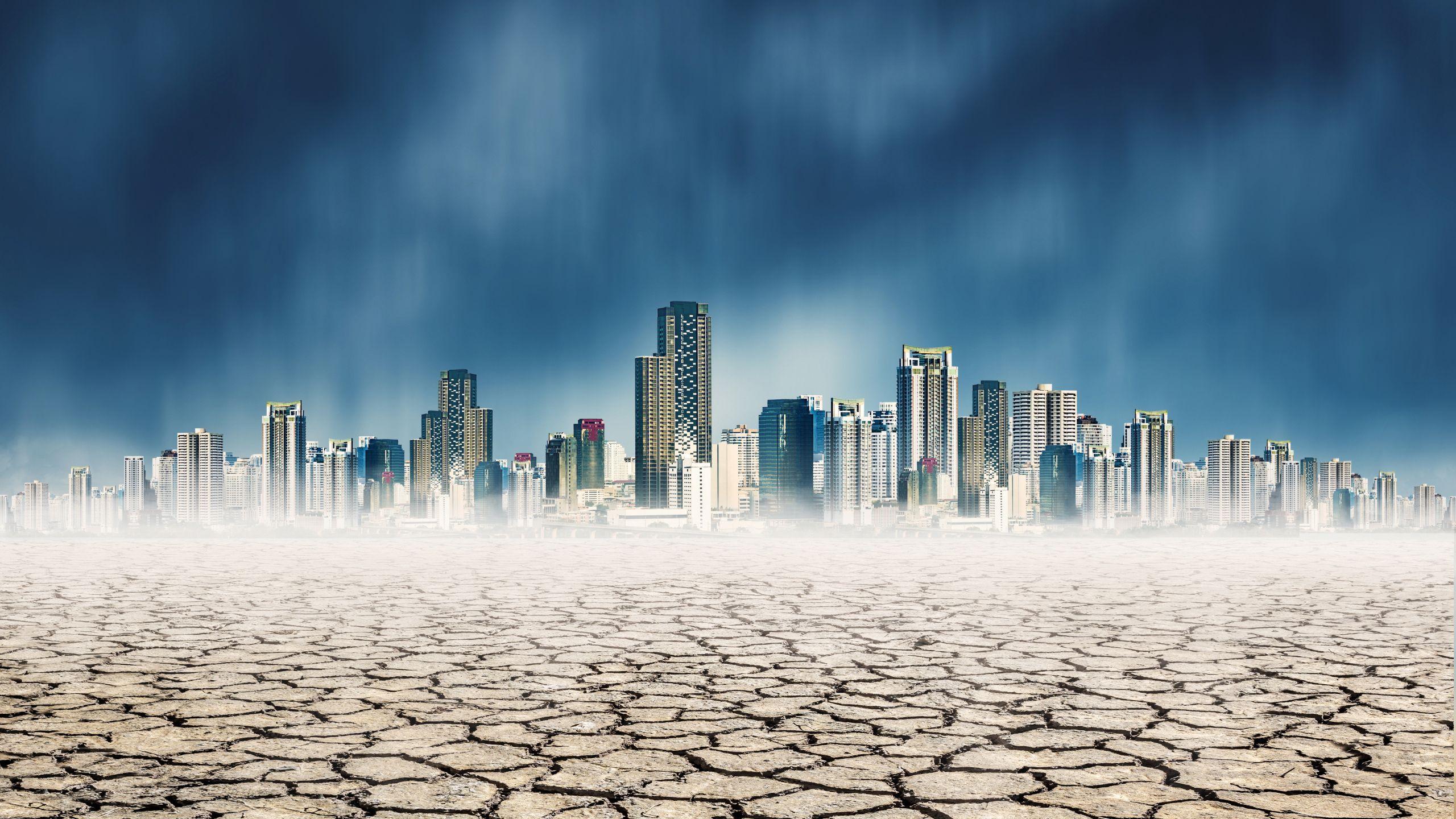 2560x1440 City In Desert 1440P Resolution Wallpaper, HD Artist 4K