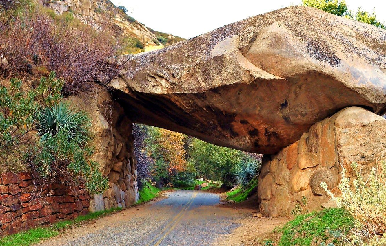 1332x850 Wallpaper stones, USA, the tunnel, road, rocks, Sequoia National