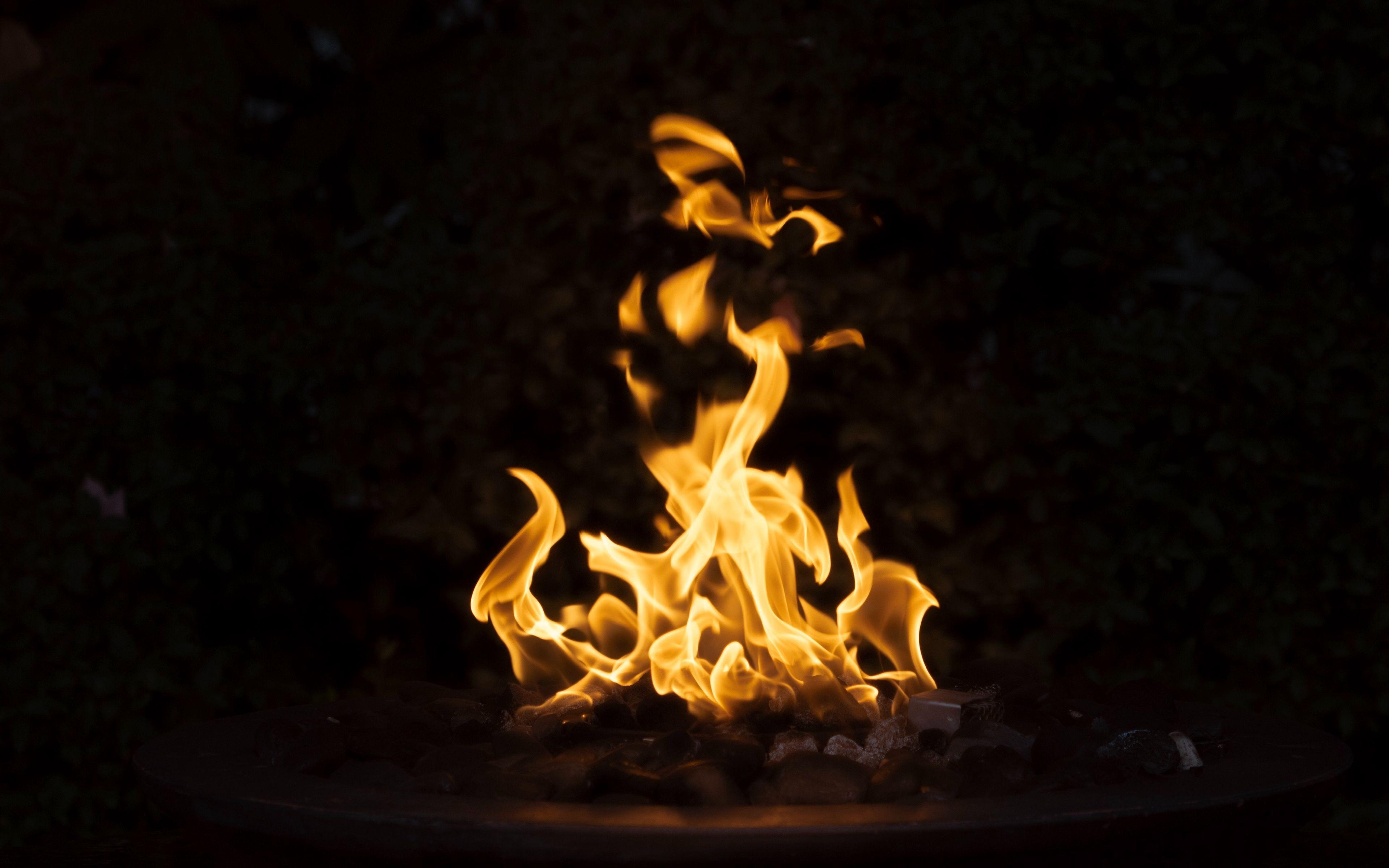 3840x2400 Download wallpaper 3840x2400 bonfire, fire, dark, flame, burning