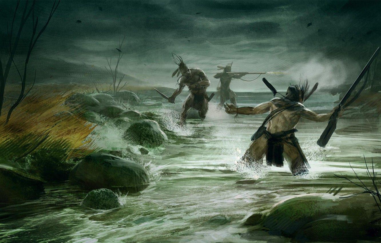 1332x850 Wallpaper fight, river, Empire: Total War, the path of war