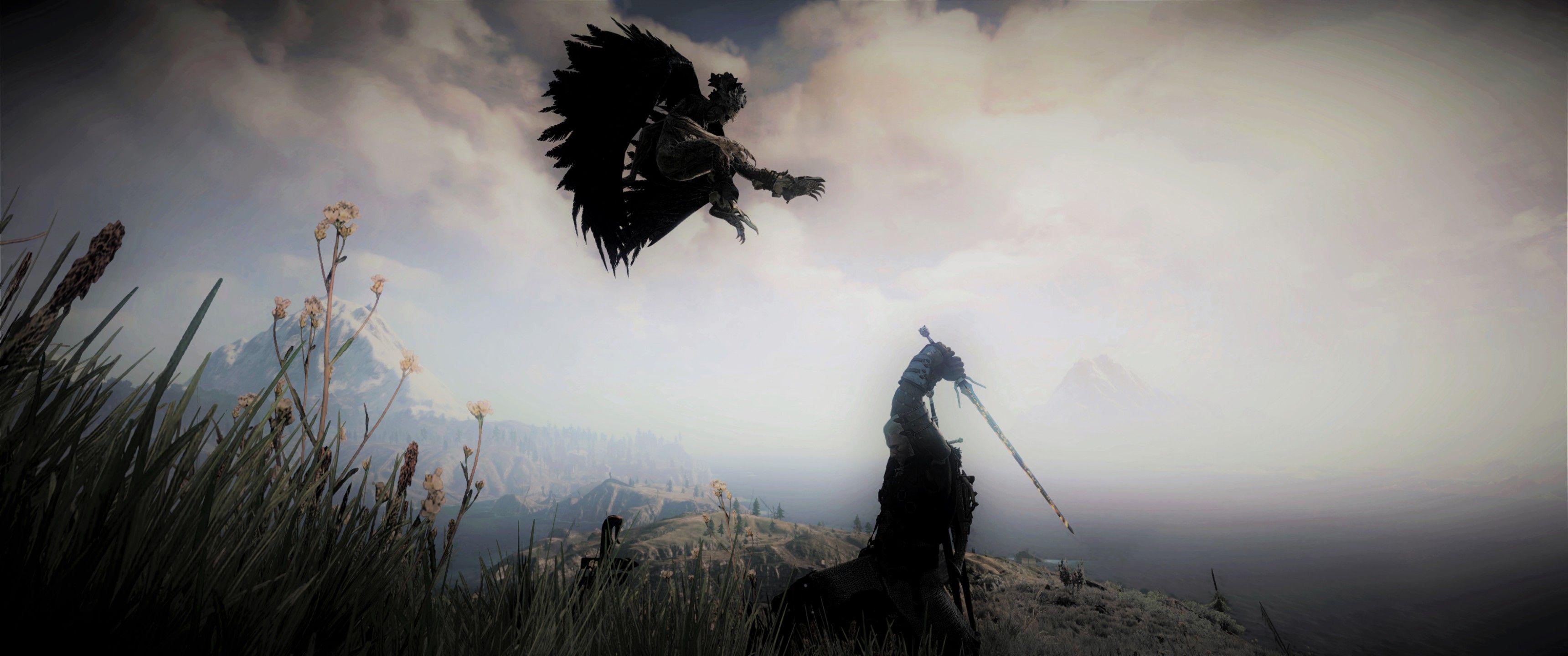 3440x1440 Skellige fight HD Wallpaper