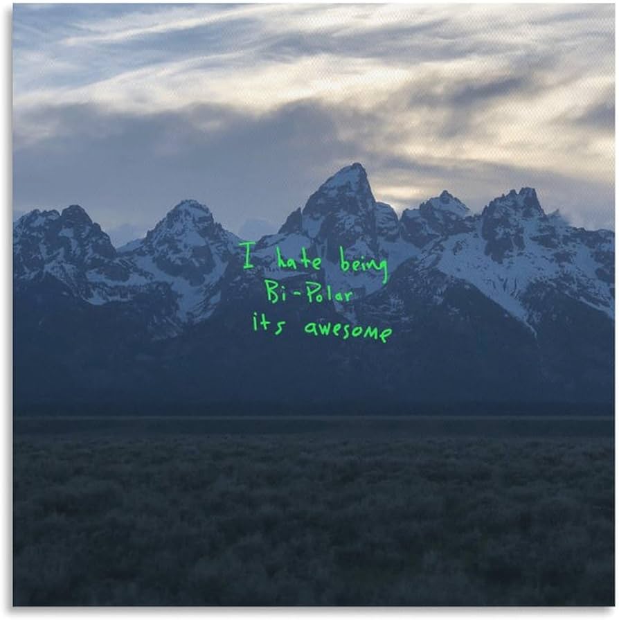 894x895 Kanye West Ye Album Cover Canvas Poster Print Music Posters for Room Aesthetic Unframe:12x12inch(30x30cm): Posters & Prints