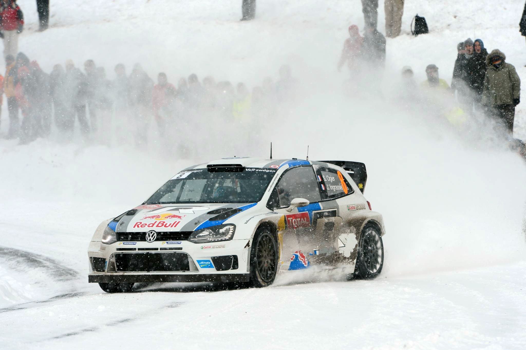 2048x1363 Wallpaper winter, machine, auto, white, snow, sport, Volkswagen, snowfall for mobile and desktop, section volkswagen, resolution 2048x1363