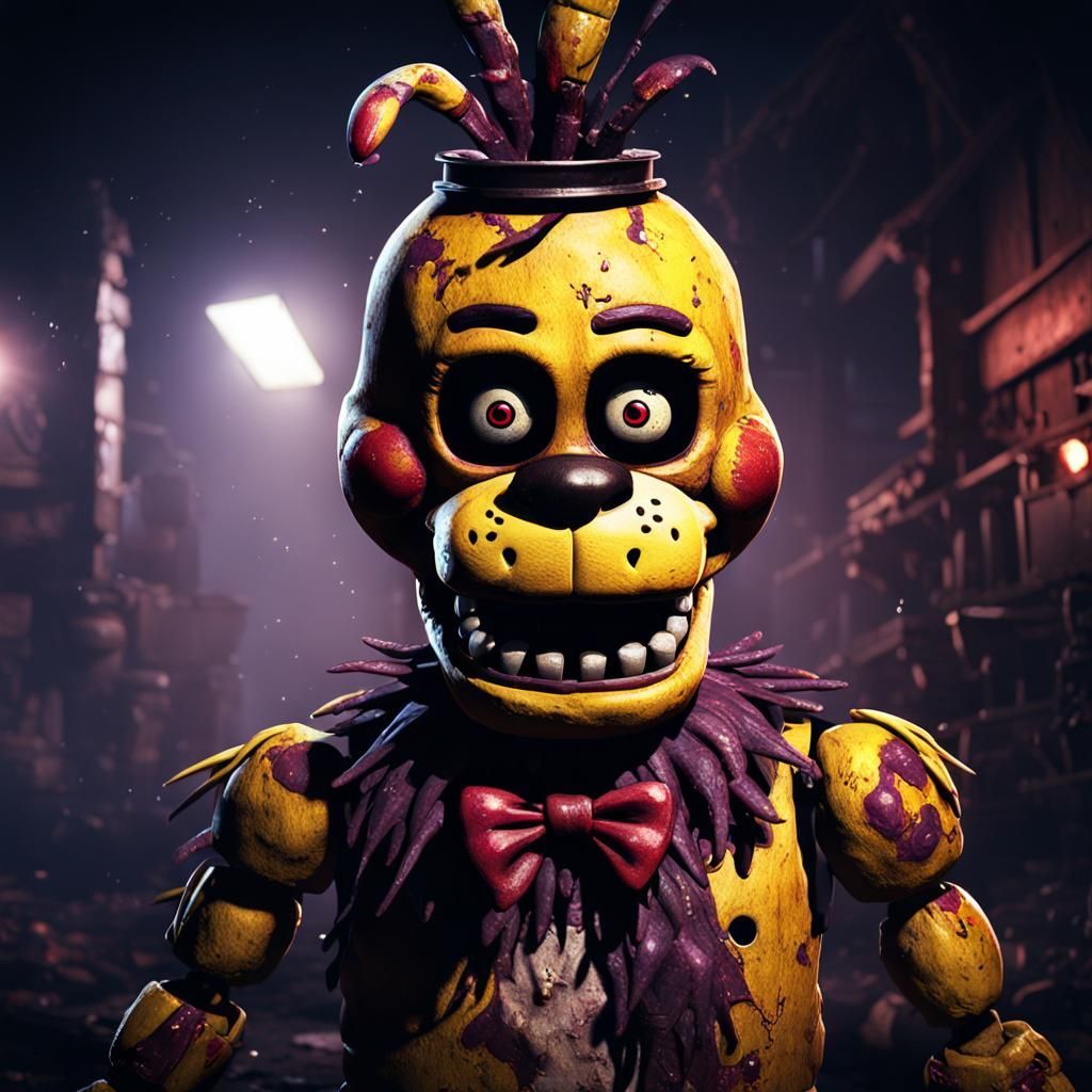 1024x1024 Withered Chica Painting of Withered Chica from FN