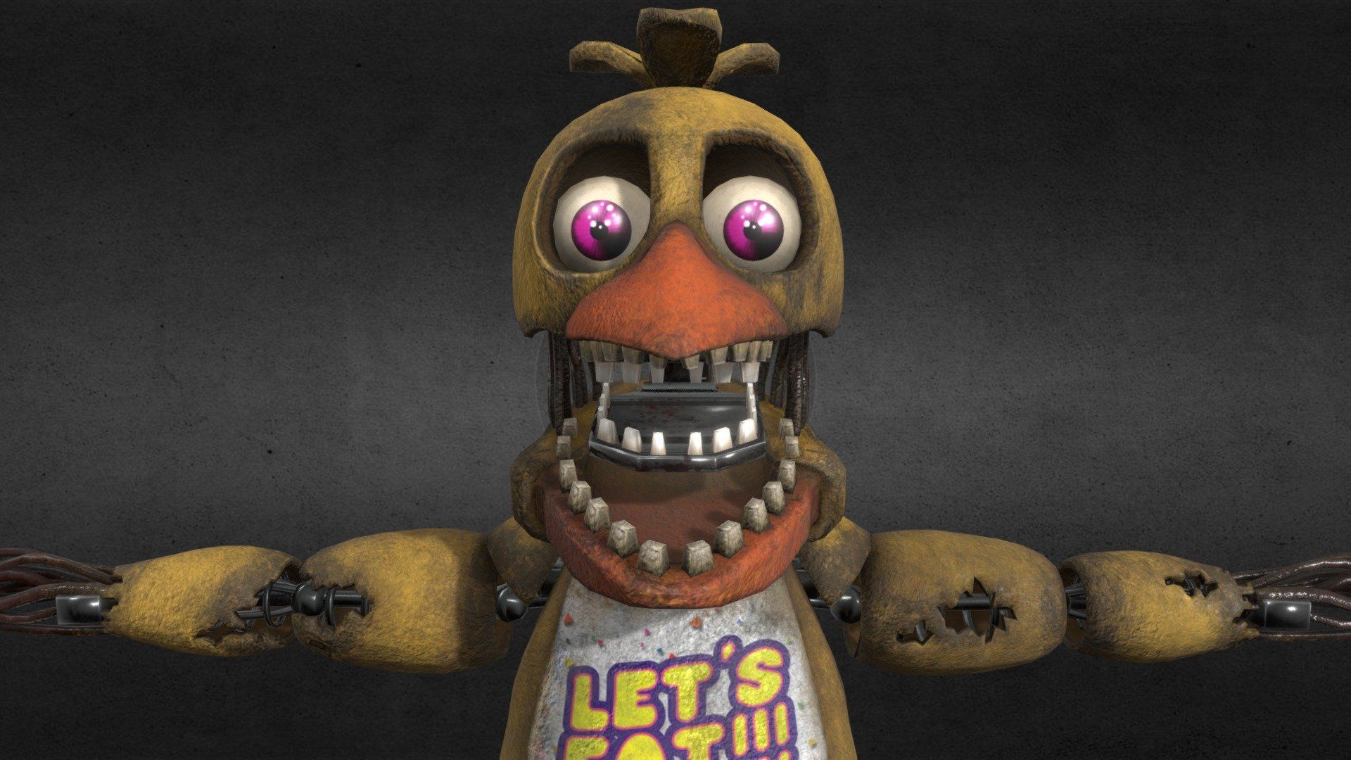 1920x1080 Withered Chica FNaF VR HW Free 3D model by Captain Allen [604ca94]