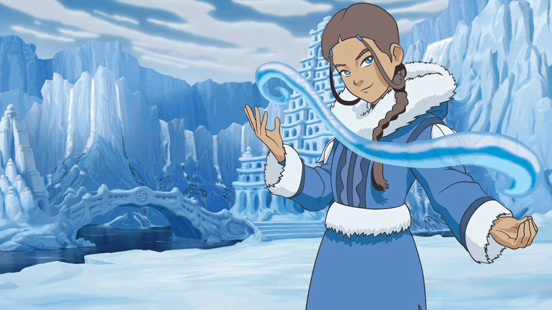1920x1080 Katara's Mastery: Stunning HD Avatar Wallpaper from The Last Airbenderx1080