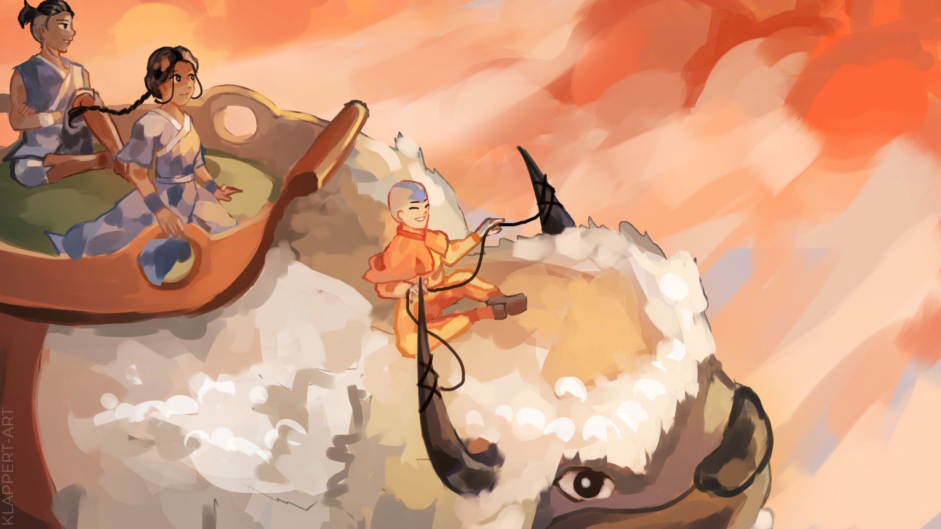 1920x1080 Aang Appa Katara Sokka HD Avatar The Last Airbender Wallpaper