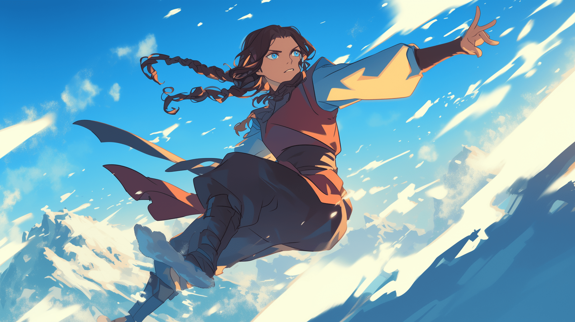1920x1076 Katara in Action: HD Wallpaper from Avatar: Seven Havens